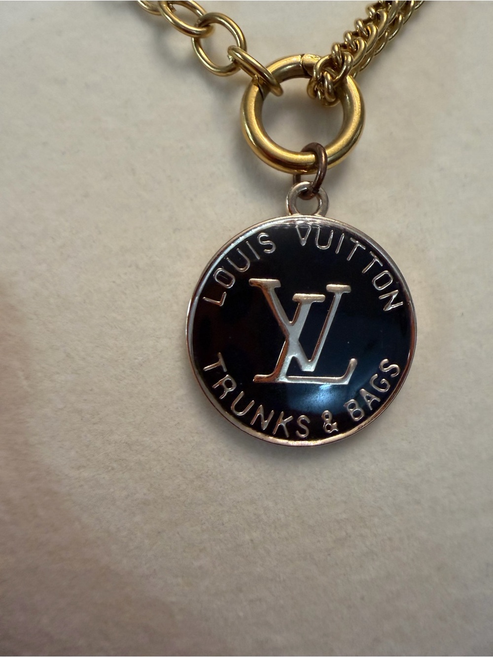 Louis Vuitton Trunks and Bags Gold and Black Medallion Necklace - Picture 4 of 7